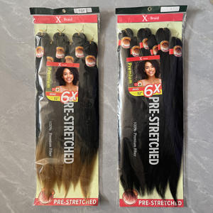 Offres Multi-Packs Mèches Prétirées Prêtes à l'Emploi Lot Économique 6X Tresses Extensibles 500g Extensions <span class=keywords><strong>de</strong></span> Cheveux à Tresser Qualité Ghana - Product Image 3