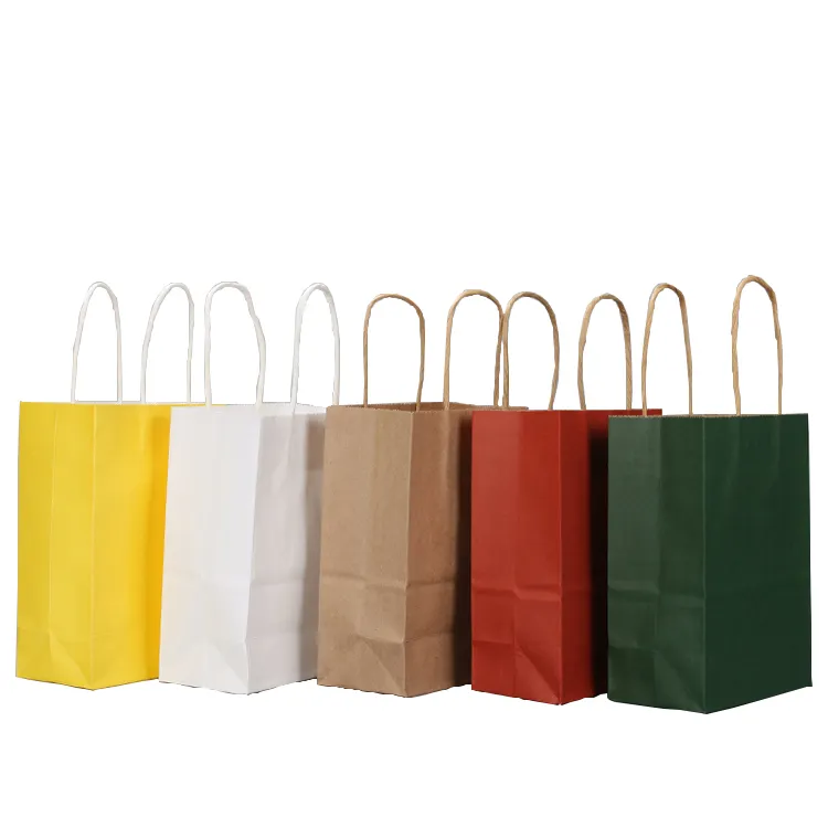 사용자 정의 인쇄 쇼핑 종이 가방 종이 가방 핸들 고품질 크래프트 종이 가방