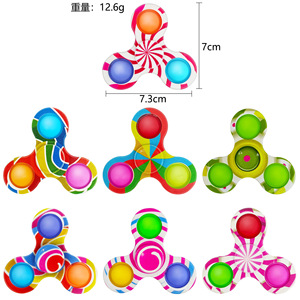 Printed Silicone Finger Spinner Fidget Toy 3/4/5/6 Finger Pop It <b>Rotating</b> Stress Relief Squeeze Toy - Product Image 5
