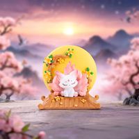 Figurine Mystère Renard à Neuf Queues Style Chinois – Boîte Surprise – Statue en Résine Animal Mythique – Décoration de Bureau Renard Porte-Bonheur – Cadeau Surprise
