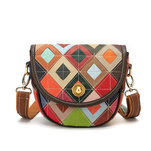 Women Shoulder Sling <b>Bag</b> Genuine Cow <b>Leather</b> Colorful Vintage Fashion <b>Small</b> Saddle Crossbody <b>Bags</b> for Female - Product Image 1