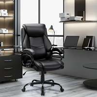 VANBOW 500LBS Chaise de bureau ergonomique grande et haute Style design moderne Siège large en cuir synthétique Chaise de bureau d'ordinateur