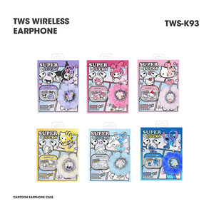 Écouteurs sans fil TWS-K93 avec étui mignon en peluche pompon BT 5.4 - Product Image 5