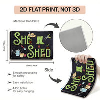 She Shed Garden - Juego de letreros metálicos retro y divertidos para decoración de pared de jardín para el hogar