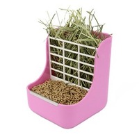Panier en plastique 2 en 1 pour Hamster, lapin, herbe, suspendu, mangeoire, cochon d'inde, support à foins, bol pour Hamster, lapin, vente en gros