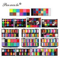 Panwenbo Kit de peinture professionnelle pour le corps et le visage, 20 couleurs, kit de maquillage lavable et coloré pour l'art corporel