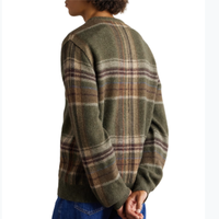 Pull en tricot à col rond classique pour homme, à rayures jacquard, manches longues, décontracté