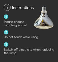 Nouvelle Lampe Chauffante Infrarouge HT de Marque HT1, 200W, pour Lapins, Vaches, Chiens, Couleur Rouge/Blanc, Garantie 1 An, 0,1kg, Chine