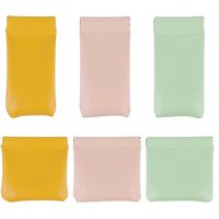 Petite trousse de maquillage en cuir PU avec logo personnalisé, fermeture à pression, pochette de rangement pour rouge à lèvres, mini sacs cosmétiques pour porte-monnaie