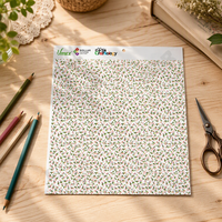 Autocollant en tissu auto-adhésif de forme rectangulaire à motif de fleurs vertes de dessin animé pour scrapbooking DIY, décoration de la maison