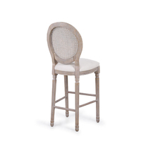 Tabouret de Bar en bois, meubles au Design moderne, chaise haute en caoutchouc, coton, lin et rotin