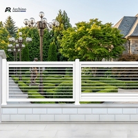 Rampe de balcon et d'escalier extérieure en alliage d'aluminium blanc, design contemporain de luxe, avec installation DIY pour maison moderne