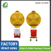 Feux de signalisation routière LED multicolores, base optionnelle rouge/jaune, alimentés par batterie 6V, modèle LB-5050, protection IP57 pour circulation extérieure