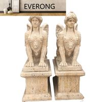 Statues de Sphinx en marbre noir antique, grande taille, style égyptien et grec, à vendre