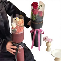Sacs d'emballage pour fleurs à tige unique en papier spécial couché, multicolores, personnalisables avec votre propre étiquette