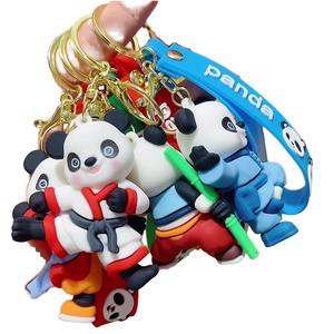 พวงกุญแจรูปการ์ตูนคังฟูแพนด้า 3 มิติ ทำจากยางผสมโลหะ ปลอดสารพิษ ใส่เหรียญได้ เป็นมิตรกับสิ่งแวดล้อม ของขวัญจี้ห้อยรูปตุ๊กตาเทควันโด - Product Image 4