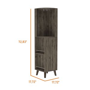 ตู้บาร์เข้ามุมสีน้ำตาลเข้ม 1 ลิ้นชัก 2 ชั้นวาง - Product Image 5