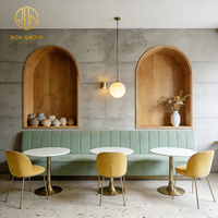 Canapé-banc rond pour café, restaurant, salon de thé, mobilier de restauration, table avec chaises pour café