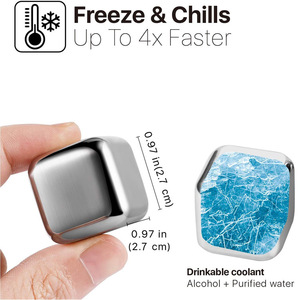 Set di Cubetti di Ghiaccio Riutilizzabili in Acciaio Inox per Raffreddare Whisky e Vino - Product Image 4
