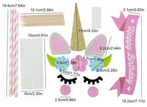 Décorations de gâteaux écologiques en forme de <span class=keywords><strong>licorne</strong></span> pour les fêtes d'anniversaire des enfants, les baby showers, décorations de gâteaux et drapeaux - Product Image 2