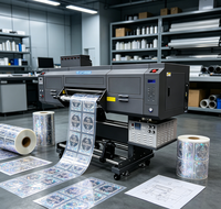 Imprimante UV DTF automatique haute vitesse tout-en-un nouvelle génération 60 cm, 3 têtes d'impression, multicolore, vernis, pour la création d'étiquettes en cristal