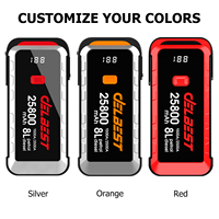 DELBEST X6 Démarreur de secours automatique 25800mAh 2500A Batterie externe au lithium avec lumière stroboscopique LED SOS