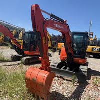 Mini-excavatrice Kubota U55-4 d'occasion, largeur étroite, 5,5 tonnes, faible nombre d'heures, compacte, hydraulique, mini-excavatrices Kubota U55-4 d'occasion