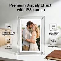 Cadre photo numérique avec écran IPS de 5/7/10 pouces, 4 Go de RAM, écran TFT LCD IPS, vidéo, cadre photo numérique