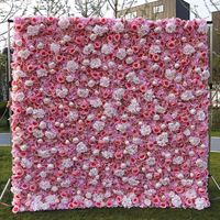 Fourniture transfrontalière Décorations murales de fleurs artificielles en soie de mariage Couleur rose écologique pour une utilisation en studio photo