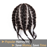 BLT 8*10 Pouces Base en Dentelle Transparente 100% Cheveux Humains Faits à la Main Tresses Rasta Nattes Boîtes Dreads Toupet pour Hommes Noirs