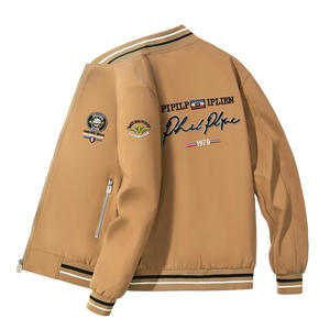 2025 stazione europea giacca aderente da <span class=keywords><strong>uomo</strong></span> con collo da Baseball ricamato leggero di marca alla moda - Product Image 6