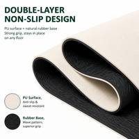 Tapis de yoga rectangulaire semi-circulaire en PU avec logo personnalisé, mousse à mémoire de forme, antidérapant, extrémités arrondies, pour la pratique à domicile ou en studio