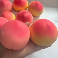 Mini pêche jaune simulée en silicone souple, jouet anti-stress à récupération lente pour garçons et filles