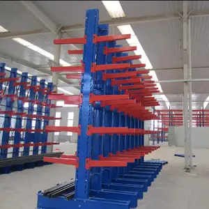 Peterack Factory PVCパイプ木材ラックヘビーデューティーカンチレバーシェルフパレットラッキングシステム選択的スチール倉庫チューブ棚