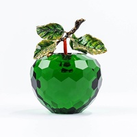 Eco-vriendelijke gegraveerde kristallen appel-sculpturen, uitgesneden kerstversieringen, creatieve kerstavondcadeaus, decoraties, fabriek