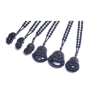 <span class=keywords><strong>Collier</strong></span> de perles Vintage en verre noir pour hommes, pendentif religieux en pierre noire Syn <span class=keywords><strong>obsidienne</strong></span> Pixiu croix Dragon <span class=keywords><strong>bouddha</strong></span> - Product Image 1