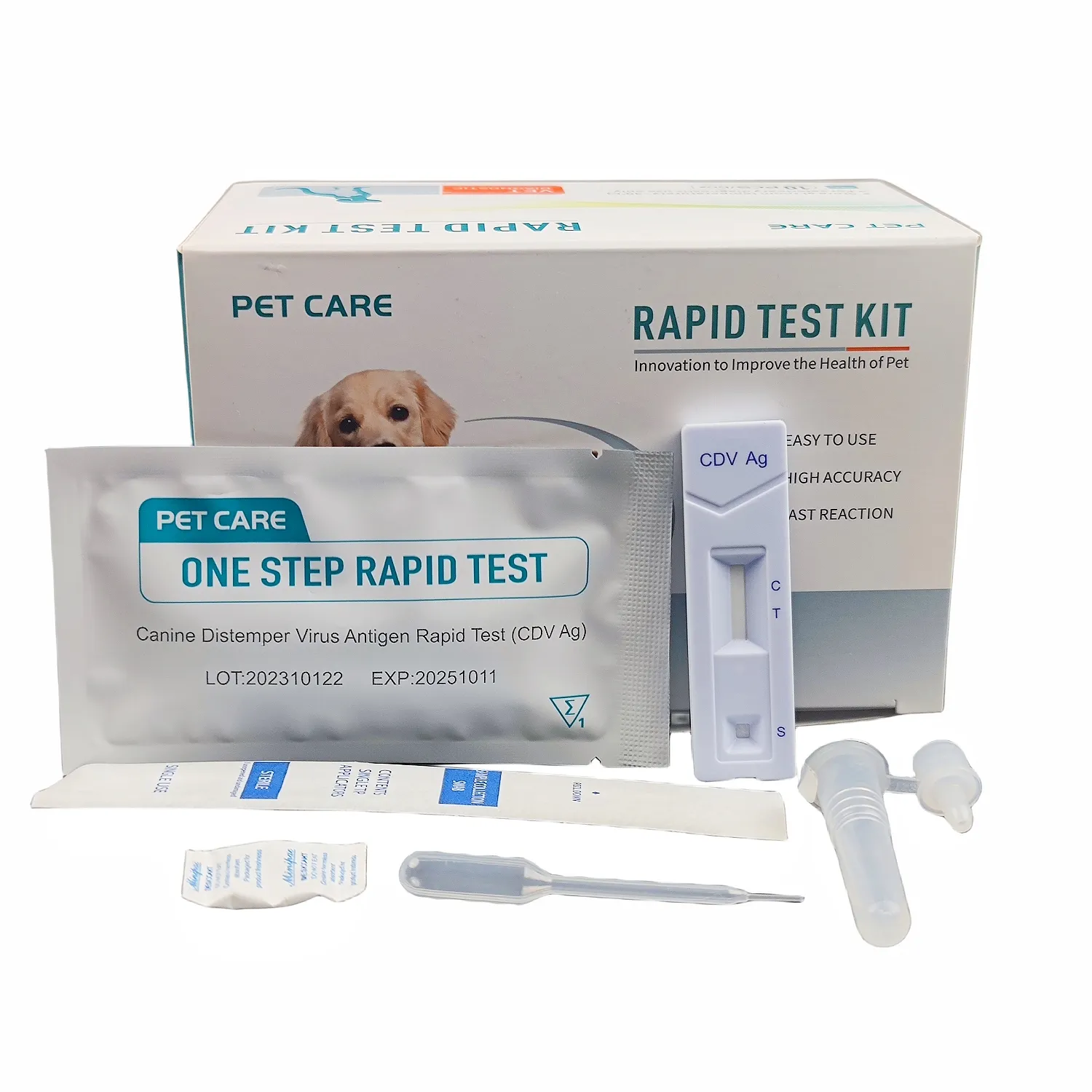 Veterinaria Pet Care CPV CDV ag vet Parvo Virus Distemper Canine CDV Parvovirus Rapid Test Kit for dogs