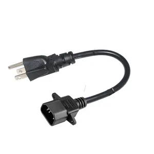 125V Pc Replacement Extention 5ft 3x18Awg 15amp Nema5 15p American Power Cord With socket C14