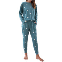 Automne et hiver femmes maison vêtements costume bambou pyjamas longs à manches longues dames costume ensembles de pyjama en coton de haute qualité