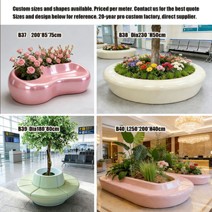 Tabouret-jardinière personnalisé en PRV, mobilier extérieur moderne et durable pour espaces ouverts - Product Image 6