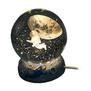Bola de cristal 3D enchufable por USB, luz LED nocturna, ornamento, lámpara de Animal marino, decoración para el hogar, dormitorio, regalo de vacaciones para niños y parejas - Product Image 5