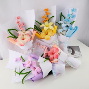 ชุดอุปกรณ์ทำดอกลิลลี่ DIY ยอดนิยม ใช้ท่อทำความสะอาดและก้านเชนิลล์ สำหรับทำช่อดอกไม้แฮนด์เมด - Product Image 4