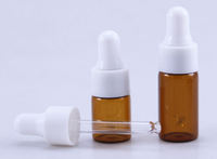 Flacon compte-gouttes en verre vide pour huile essentielle de 2 ml, 3 ml, 5 ml avec compte-gouttes en plastique blanc, flacon en verre pour sérum avec compte-gouttes
