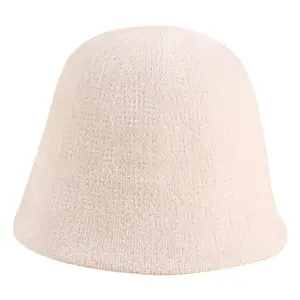 Wholesale Custom Logo Women Colorful Soft Hats Fashion Outdoor Plain Cap Winter Warm Chenille Bucket Hat For Women