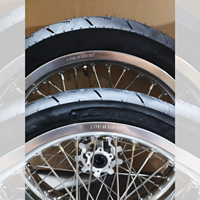 Ensemble de roues de moto Supermoto JFG 17x1.85 17x2.15 avant et arrière avec moyeu CNC et jantes à rayons pour Surron Light Bee X S Dirt Bike
