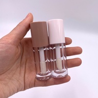 Emballage personnalisé pour tubes de gloss à lèvres vides 5ml 8ml 10ml 15ml avec bouchon à vis, impression sérigraphique, tubes transparents avec applicateur, marque privée, soins de la peau