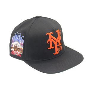 6 Panel siyah pamuk dimi işlemeli beyzbol şapkası yeşil altında ağız düz vizör Unisex özel Logo Snapback şapka - Product Image 3