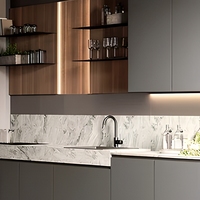 Îlot de cuisine moderne de luxe, armoires en bois de rose massif sur mesure, design écologique, armoires de cuisine multifonctionnelles pliables