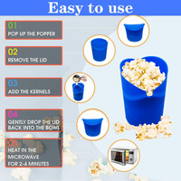 Machine à Popcorn en Silicone Sans BPA, Bol Pliable, Appareil à Popcorn pour Micro-ondes, Seau à Popcorn en Silicone