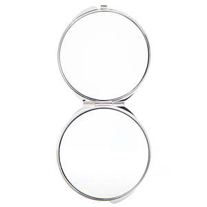 Round Compact Metal Frame <b>Foldable</b> Double-Sided Glass <b>Mirror</b> 70mm DIY Craft Makeup Customizable for Vinyl Resin Art DIY Blank - Product Image 3